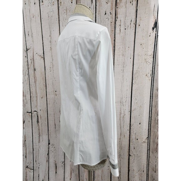 LM Women's Size 40 Marc Aurel White Classic Button Down Blouse Shirt Top EUC - Picture 11 of 15